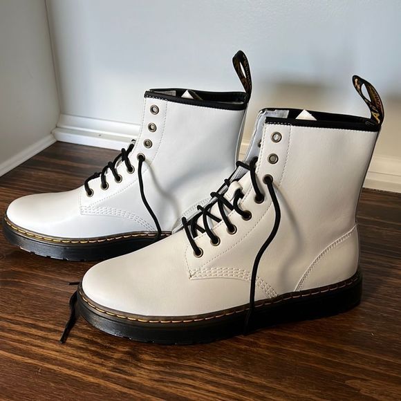 Dr. Martens 1460 W White Patent Lamper Leather 8-Eye Boots Size 11 Doc Martens - Picture 4 of 11